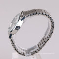 Relógio de quartz de prata com pulseira de aço inoxidável